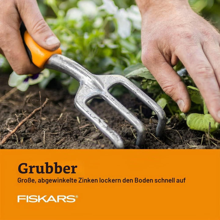 Fiskars Ergo Gartenwerkzeug-Set Recyclable Package schwarz/orange, Recyclable Package