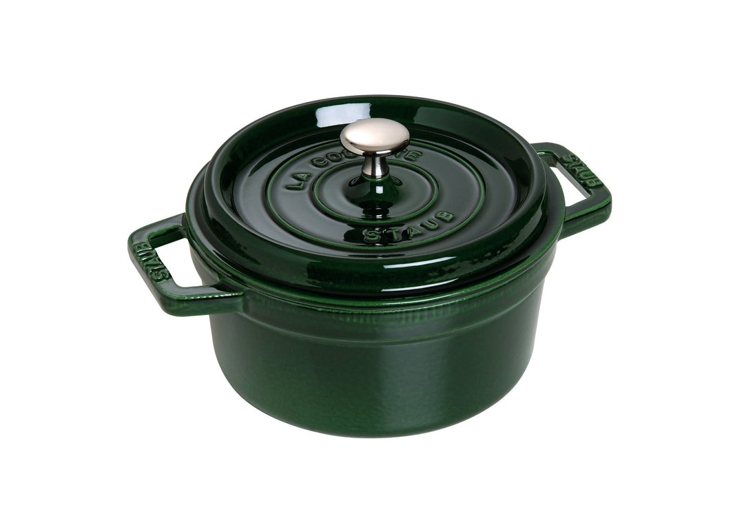Staub 1101885 Cocotte, 18 cm rund, Bräter aus Gusseisen, basilikum, 18 cm