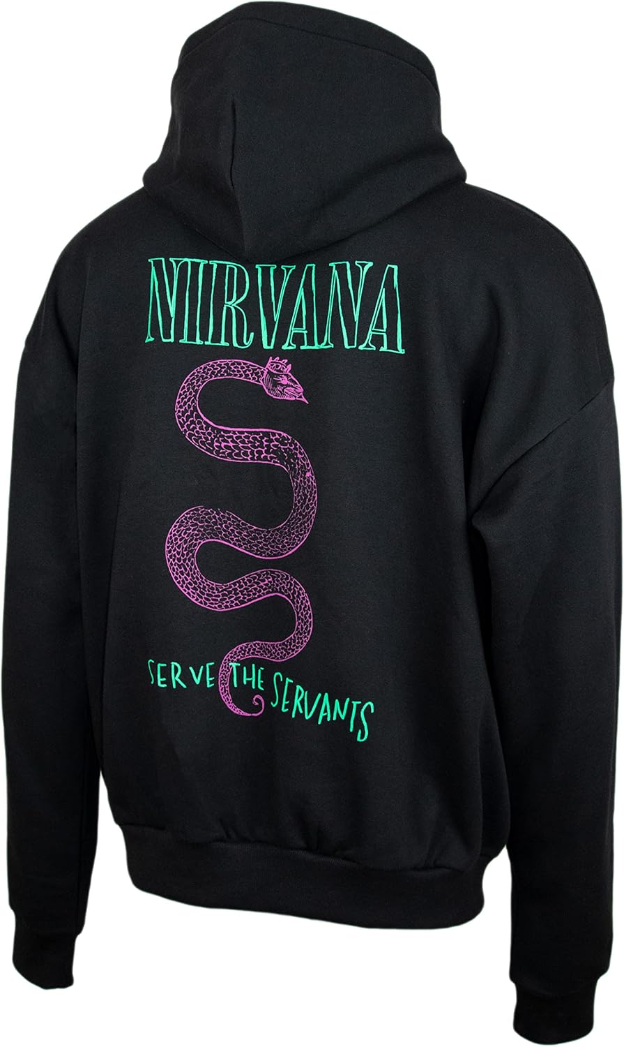 Amplified Oversized Kapuzenpullover mit Front- und Rückenprint, Schwarz, Herren, Damen, Musik, Rock-