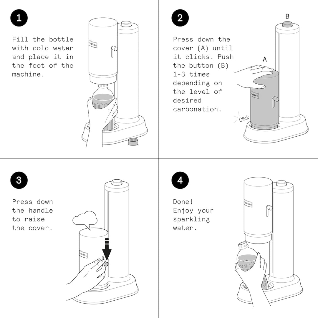 Aarke Glasflasche für Wassersprudler Carbonator Pro, Spülmaschinenfeste, mit Details in Edelstahl