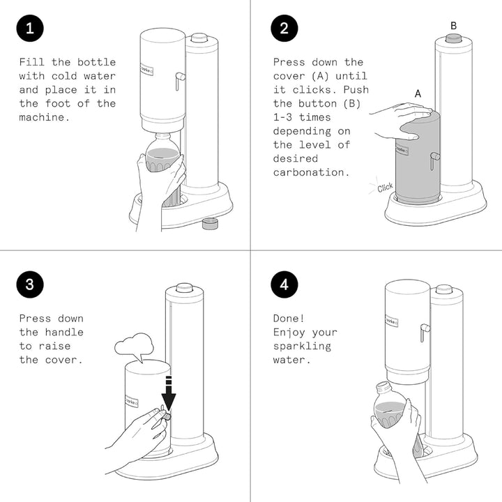 Aarke Glasflasche für Wassersprudler Carbonator Pro, Spülmaschinenfeste, mit Details in Edelstahl