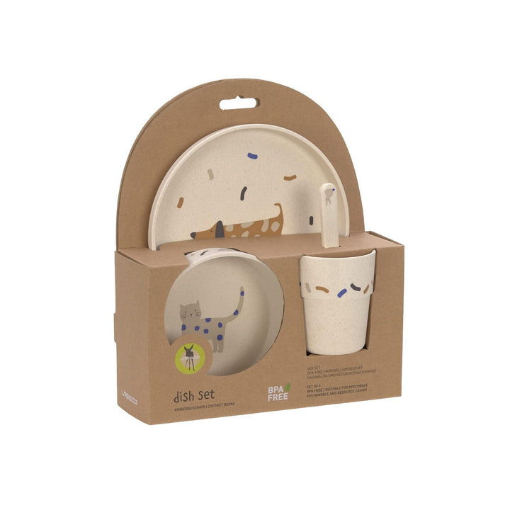 LÄSSIG Kindergeschirr Set (Teller, Becher, Schälchen, Löffel) ohne , BPA-frei, für Spülmaschine und