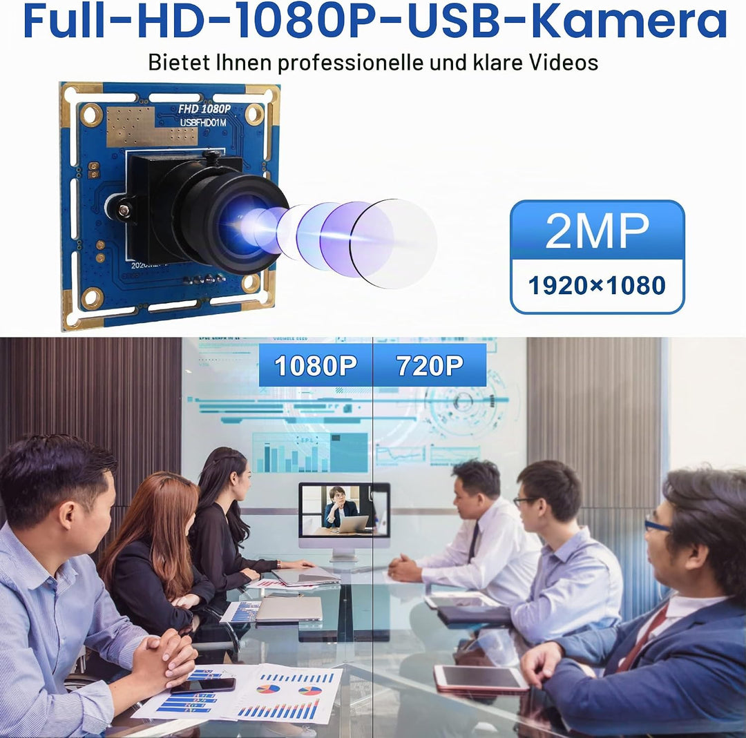 ELP 1080P Webcam mit 3,6mm objektiv Full HD MJPEG 30fps/60fps/100fps USB Kamera Modul für Android,Ma
