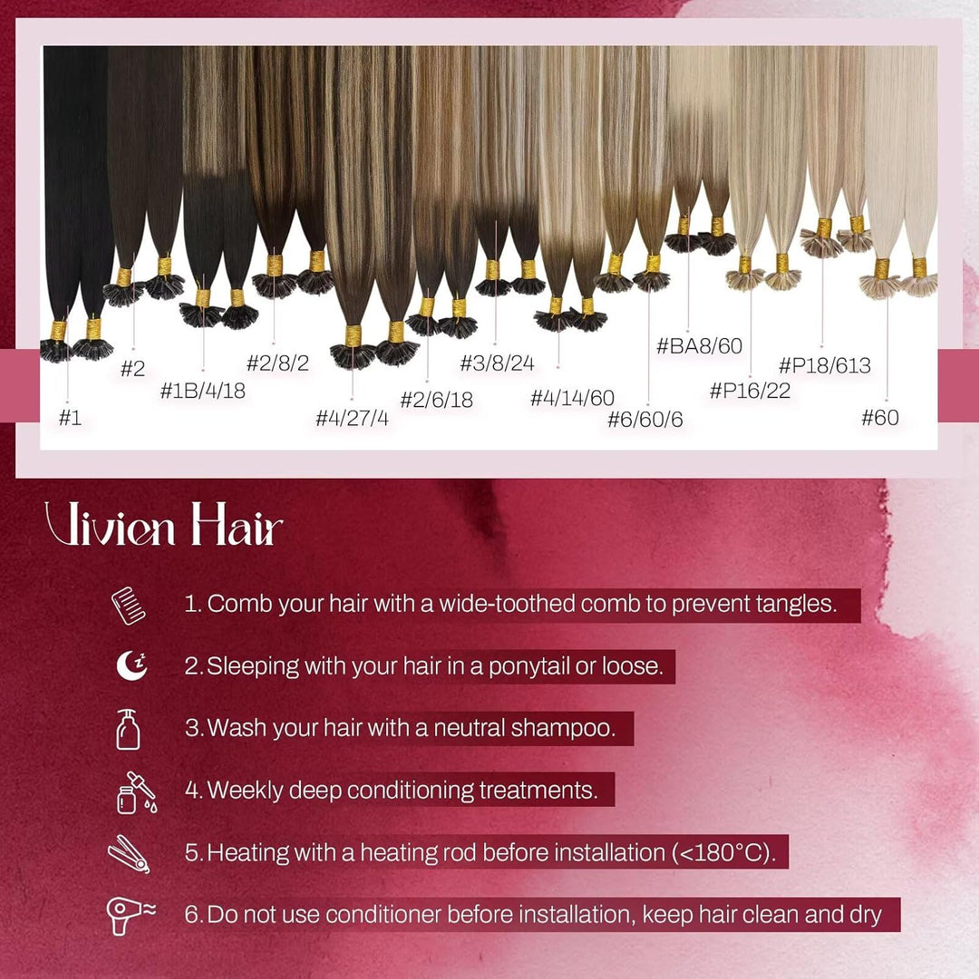 Vivien Schwarz Extensions Echthaar Bondings Ombre 55 cm Remy Bonding Extensions Echthaar Schwarz Bal