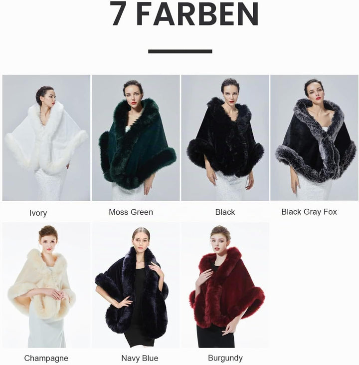 BEAUTELICATE Kunstpelz Schal Stola Bolero Damen Für Frauen Hochzeit Abend Braut Brautschal Brautstol