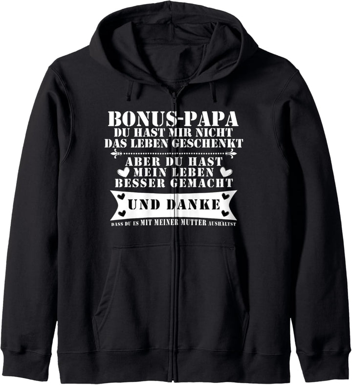Bonus Papa - Vatertag - Stiefvater - Liebe- Tochter - Sohn Kapuzenjacke