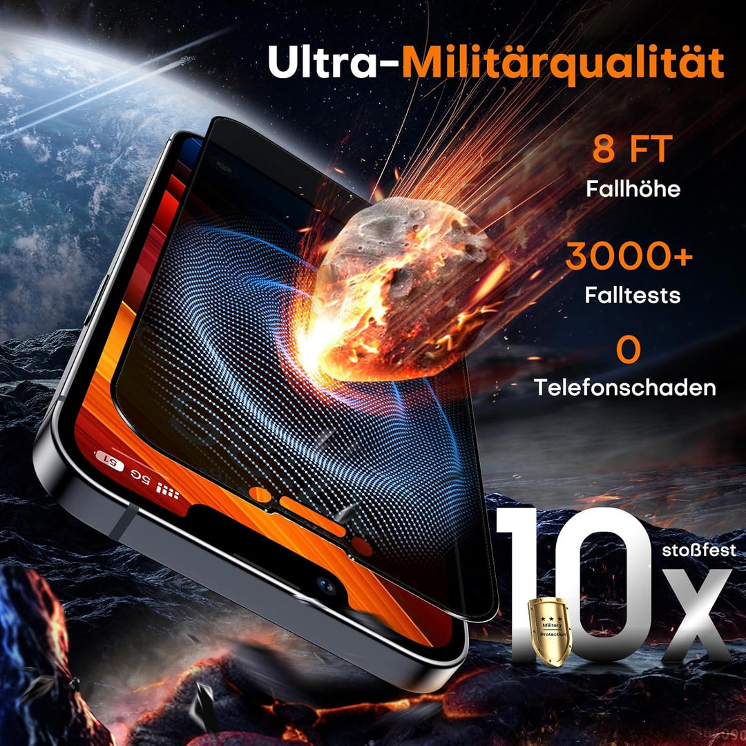 TOCOL für Panzerglas Sichtschutz für iPhone 11 Pro Max, iPhone XS Max, Automatische Installation 9H