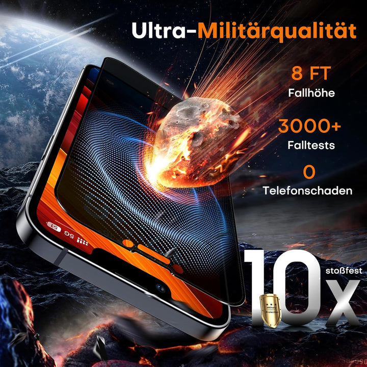 TOCOL für Panzerglas Sichtschutz für iPhone 11 Pro Max, iPhone XS Max, Automatische Installation 9H