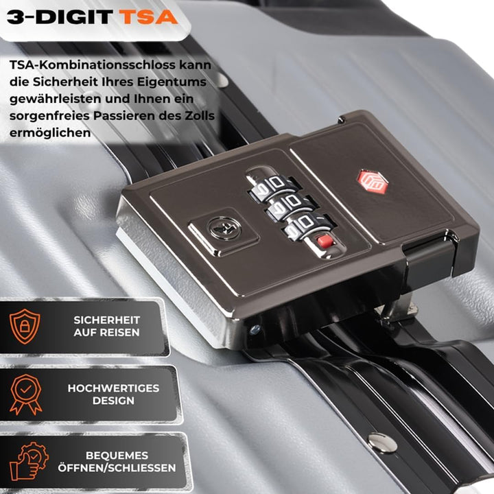 It’Go Aluminiumrahmen-Hartschalenkoffer M – ABS-Gepäck mit Metallecken, TSA-Schloss & 4× 360° Spinne