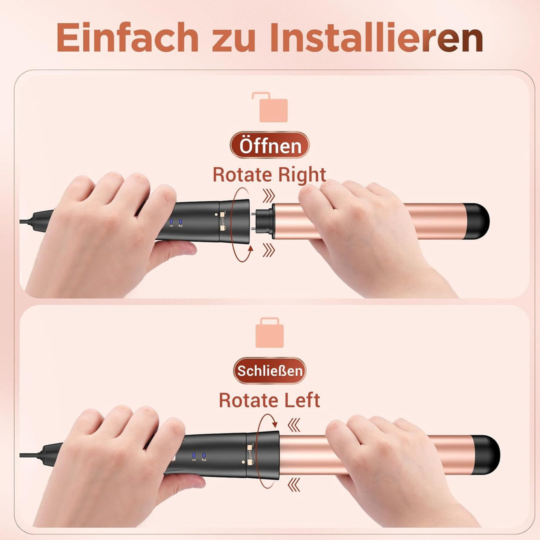 BESTOPE MIX Welleneisen Set 5 in 1, Lockenstab mit Verschiedenen Aufsätzen Einstellbare Temperatur K