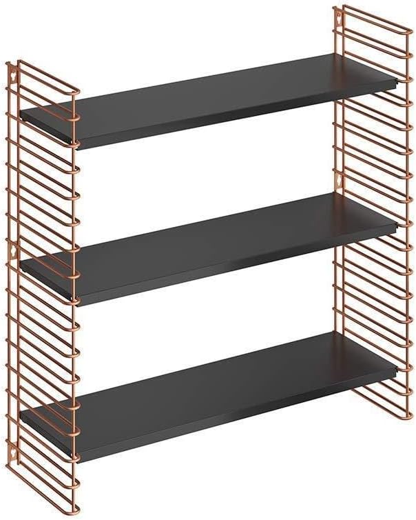 ESTANTERIA 3 PISOS TOMADO COBRE-NEGRO