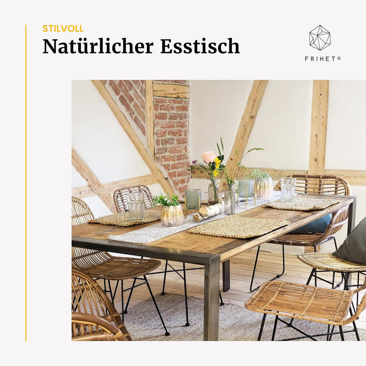 FRIHET Tischset eckig - Seegras geflochten (4er Set) Platzset 40x30cm, Natur Tischdeko, Tischsets Pl