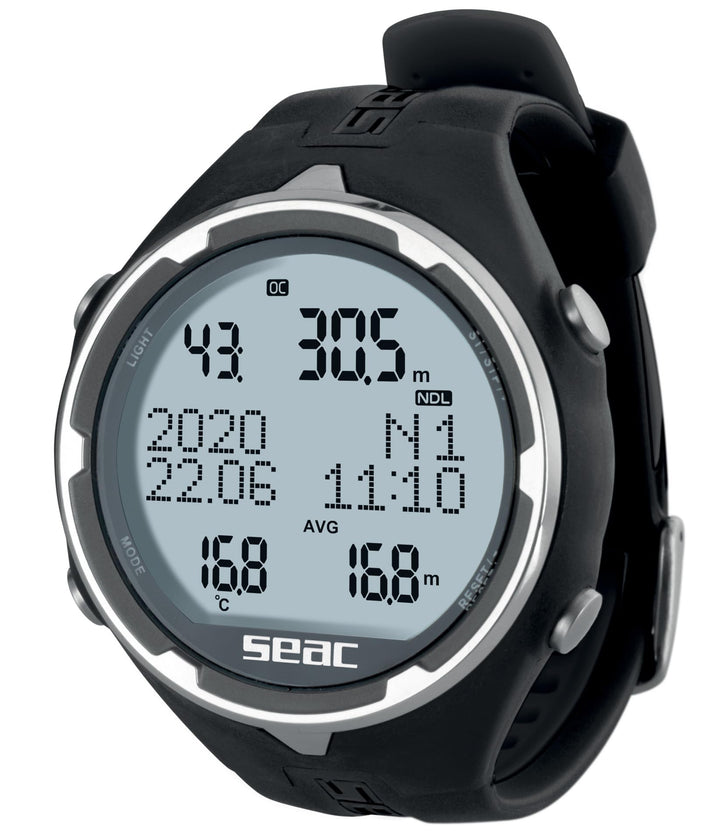 SEAC Action, Tauchcomputer für Gerätetauchen und Freediving, Logbuch, Dive Planner, Safety Alarme Sc