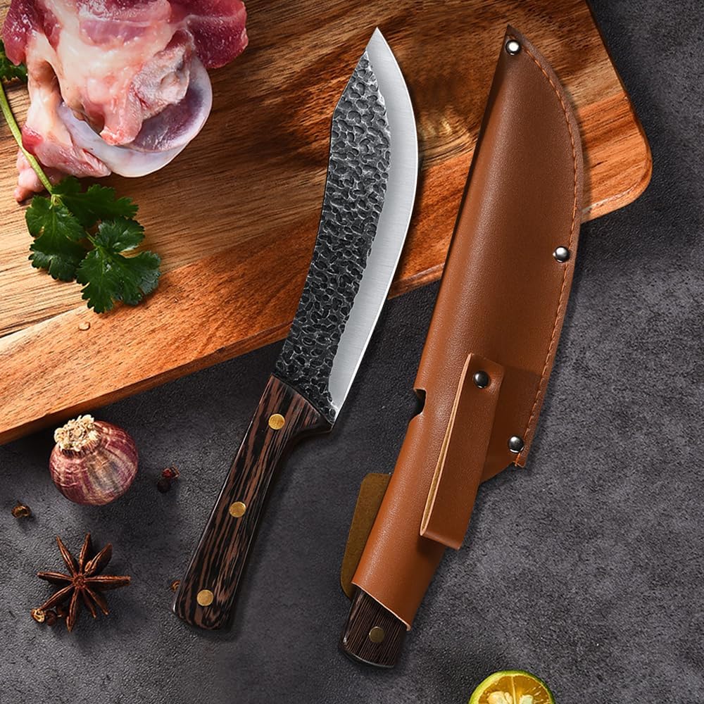 30cm Ausbeinmesser - Hochcarbonstahl Klinge mit 62° extrem scharfer Messer, Ergonomischem Griff, ide