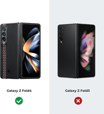 pitaka Ultradünne Hülle für Samsung Galaxy Z Fold 4 Leichte Handyhülle aus 600D Aramidfaser Kratzfes