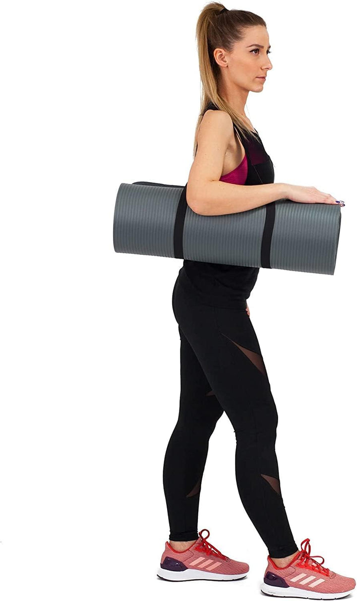 TechFit Yogamatte Rutschfest für das Fitnessstudio zu Hause - Pilates Matte für das Heimtraining, Yo