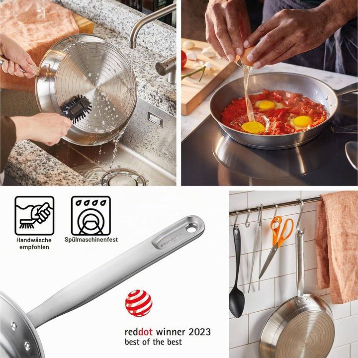 Fiskars Bratpfanne, Ø 26 cm, Beschichtete Pfanne, Für alle Kochfelder geeignet, Recycelter Edelstahl