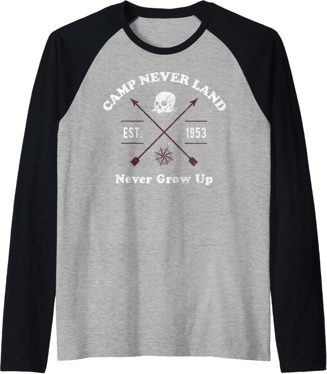 Disney Peter Pan Camp Never Land 1953 Retro Logo Raglan