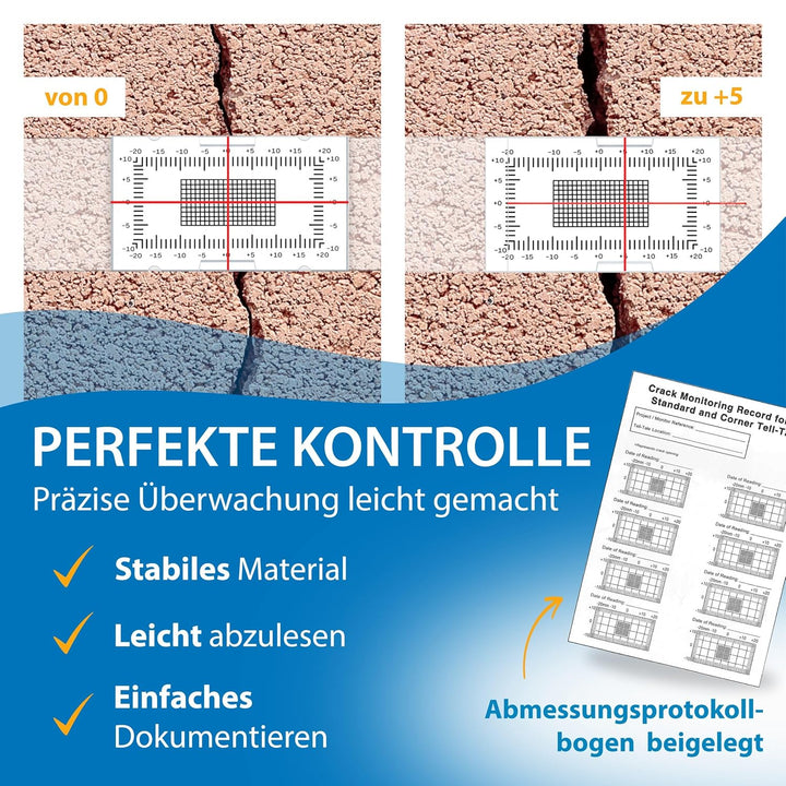 Sachverständigen-Zubehör Set Rissmonitor | Gutachter Ausrüstung | Wandschlitzmesser | Spaltmass Riss