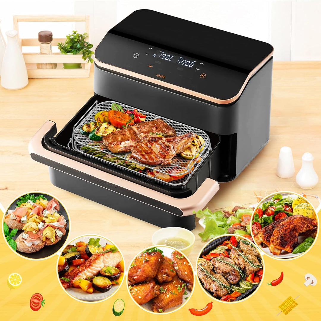Heissluftfritteuse Zubehör Kompatibel mit Ninja AF500EU, 2 Etagen Airfryer Gitter für COSORI Dual Bl