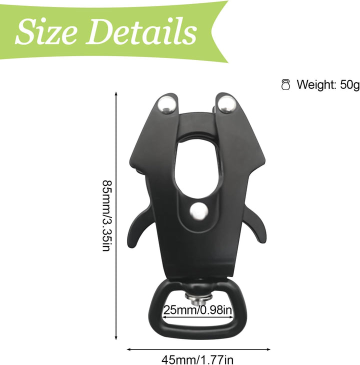 Frog Clip 2er Pack Platz Aluminium Locking Hundeleine Schnalle Drehbare Schnellverschlussschnalle Ro