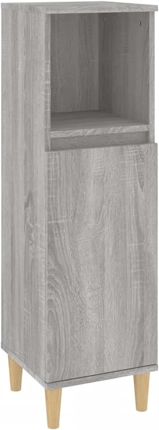 Tidyard Badezimmerschrank Mittlerer Schrank mit 1 Ablage und 2 Fächer hinter der Tür Badschrank Badr