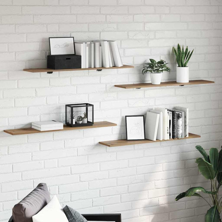 vidaXL Regalbrett 4 pcs Braun 100 x 20 x 1.5 cm Holzwerkstoff, Moderner Bücherregal, rechteckige Abl