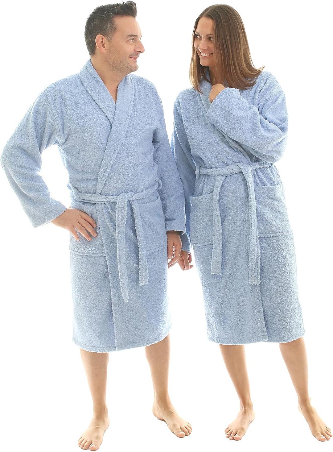 LEBENGOOD Bademantel für Damen, Herren, Unisex, Frottee 100% Baumwolle 400 gr, Flauschig, Kuschelig,