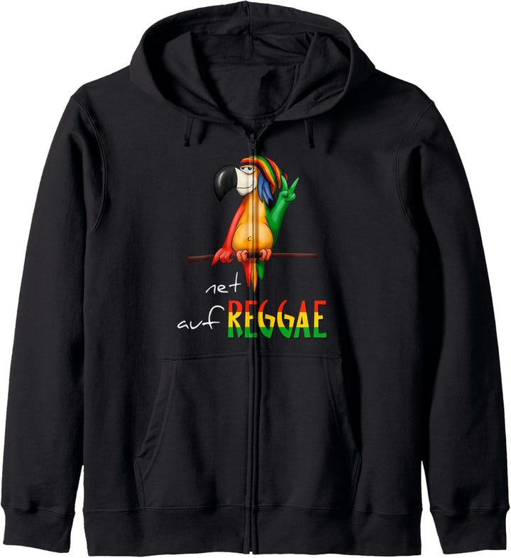 Net auf-REGGAE gechillter Rastafari Papagei Reggae Kapuzenjacke