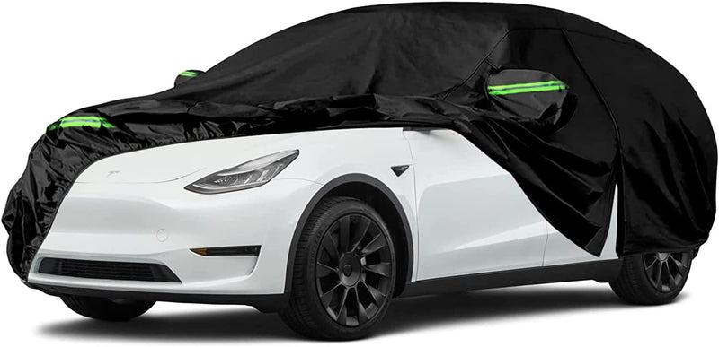 Autoabdeckung Wasserdicht Passend für Tesla Model Y 2020-2024, Atmungsaktiv Vollgarage Autoplane für