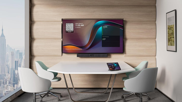 MeetingBar A25-031 - All-in-One 4K-Videokonferenzlösung für kleine Räume mit dreifachen 4K-Kameras,