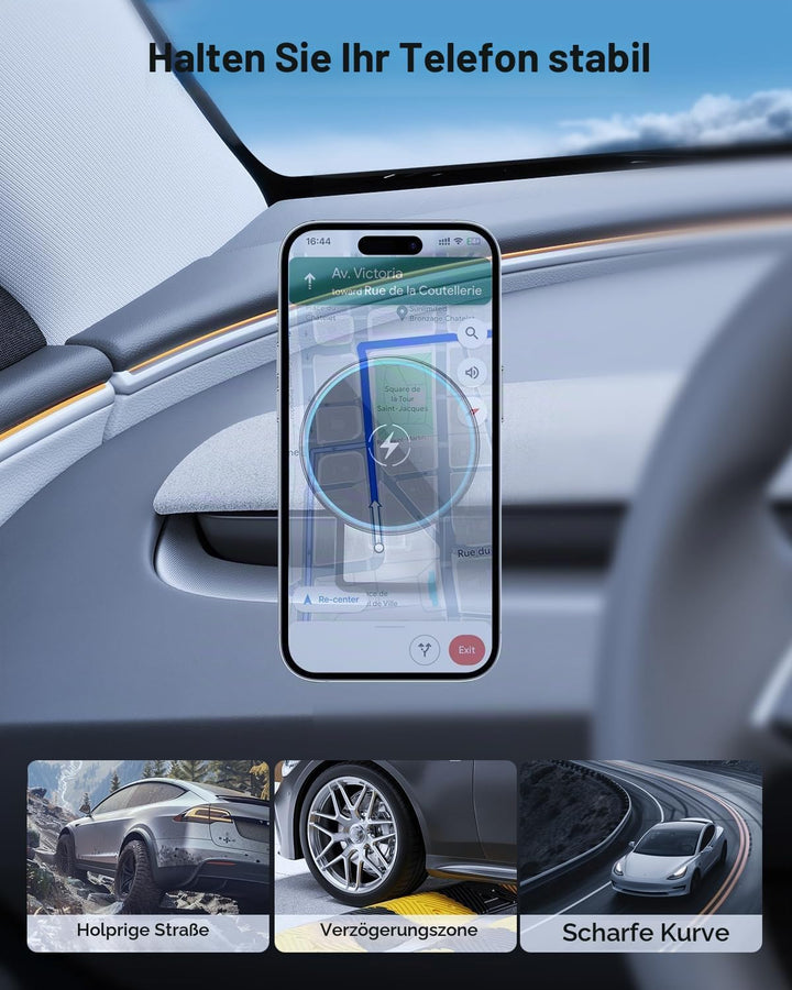 Qi2 Zertifiziert 15W Handyhalterung für Tesla Model Y 2025-2026 und Model 3 2024-2026 Handyhalter Au