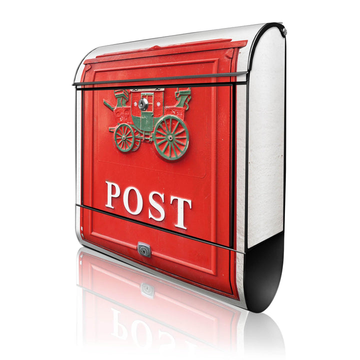 banjado® Design Briefkasten mit Motiv Postkasten Nostalgie 39x47x14cm &amp; 2 Schlüssel - Briefkasten St