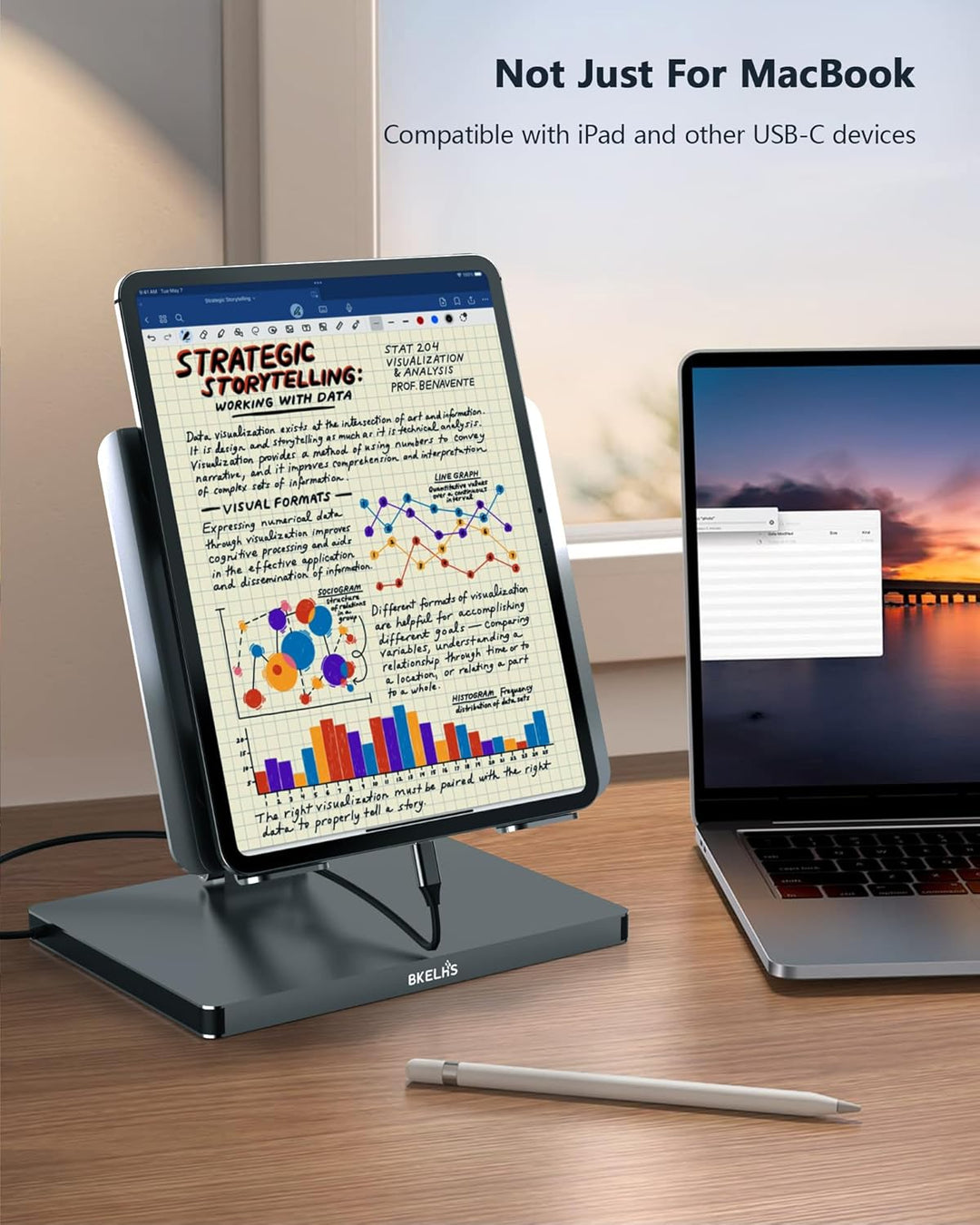 USB C Hub Stand for MacBook Pro, 10 in 1 Adapter for MacBook Air Docking Station with 4K 60Hz HDMI,