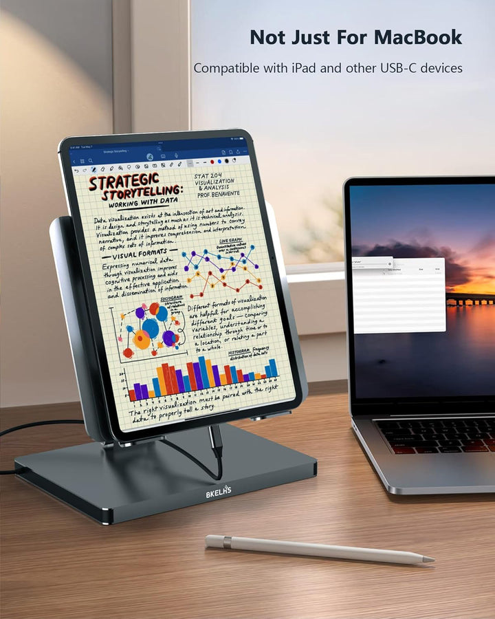 USB C Hub Stand for MacBook Pro, 10 in 1 Adapter for MacBook Air Docking Station with 4K 60Hz HDMI,