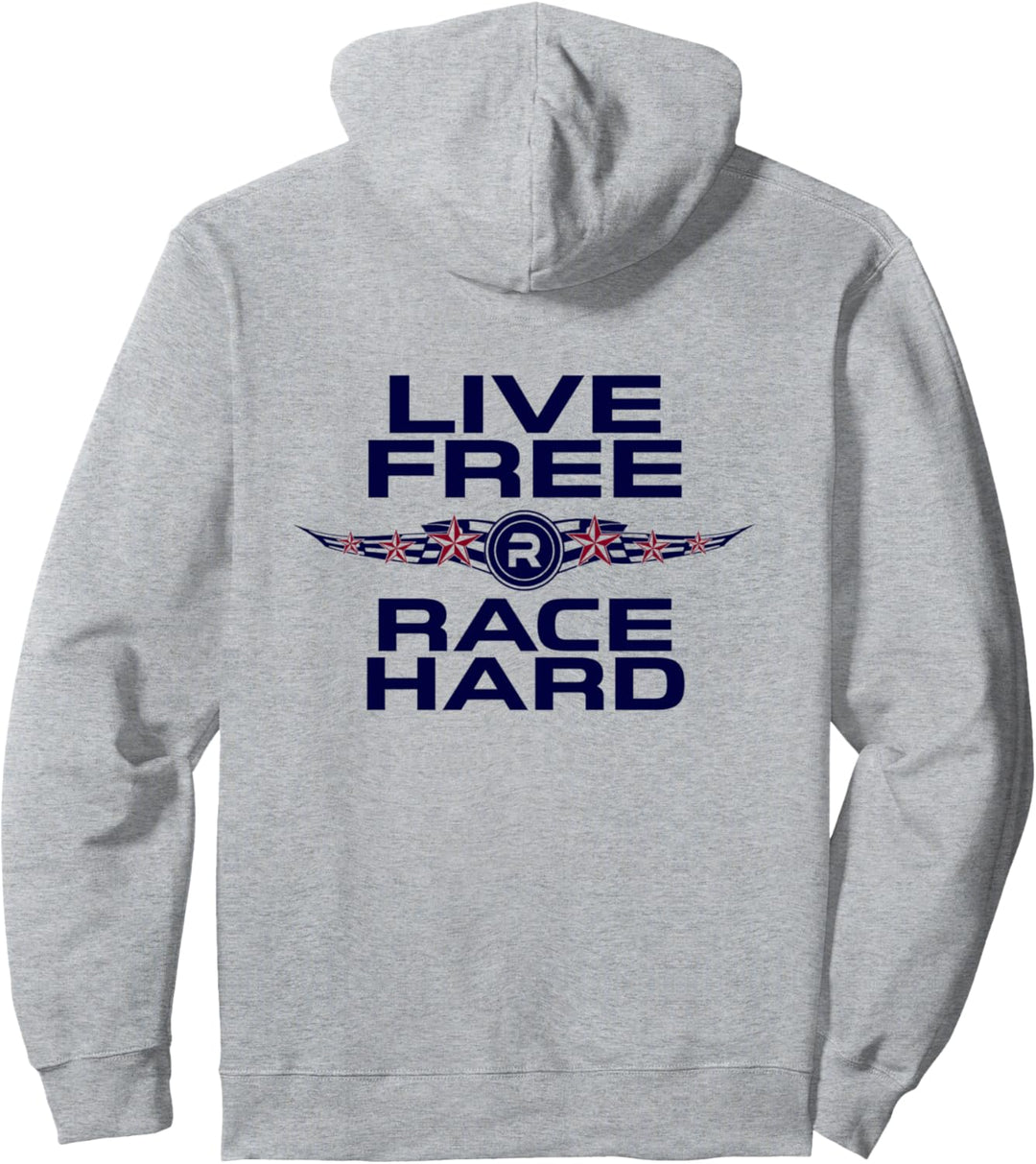 Rebel Motorsports Live Free and Race Hard Doppelseitig Pullover Hoodie