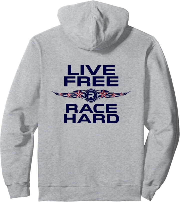 Rebel Motorsports Live Free and Race Hard Doppelseitig Pullover Hoodie
