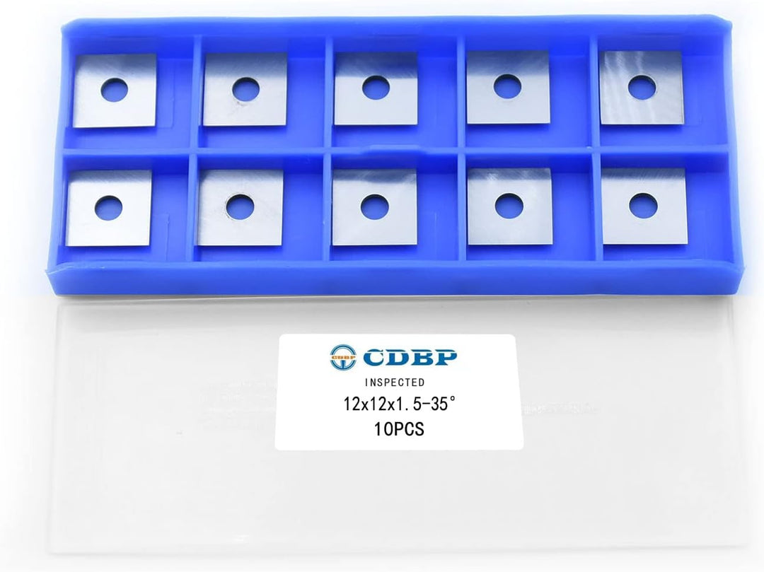 CDBP Quadratische Wendeschneidplatte 12x12x1,5mm, Vorschneider Wendeplatten/Wendemesser HM ,10 Stück