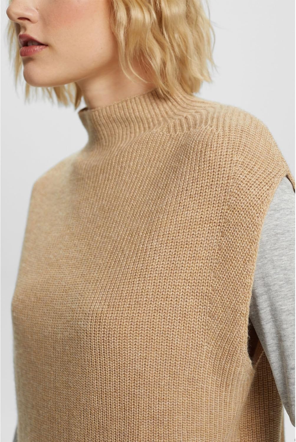 ESPRIT Damen Pullunder XS 289/Sand 5, XS 289/Sand 5
