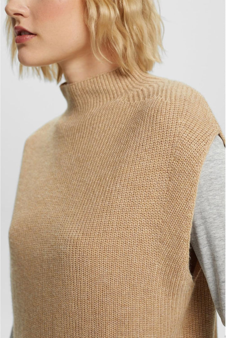 ESPRIT Damen Pullunder XS 289/Sand 5, XS 289/Sand 5