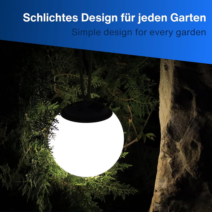 REV LED Solarkugel für aussen zum Aufhängen - Ø 20cm, 20lm, 3000K, IP44 spritzwassergeschützt - idea