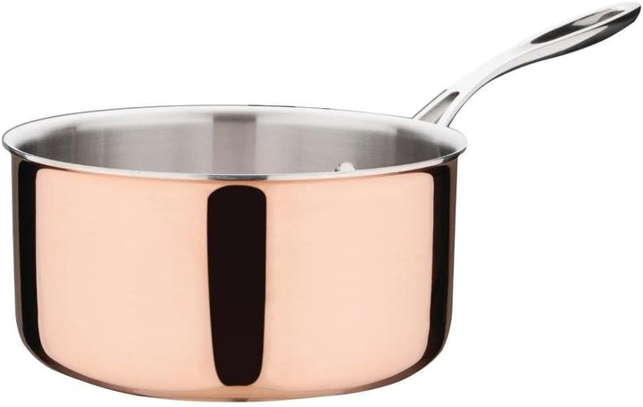 Vogue Induction Tri-Wall Copper Saucepan - 200mm 8"
