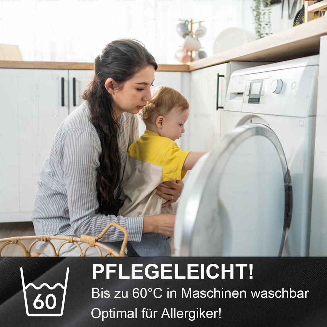 Beqnat Bettwäsche 200x220 Anthrazit Grau - Superweich Bettwäsche-Sets Bettbezug 200x220 Kissenbezug
