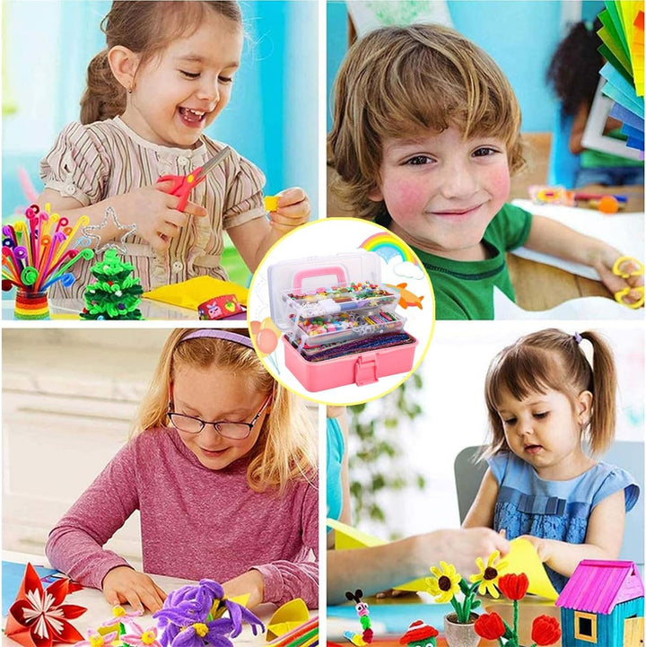 Gutenguy Bastelset Kinder, 3000+Pcs Bastelkoffer Bastelbedarf Material Set, Grosse Bastelbox Geschen
