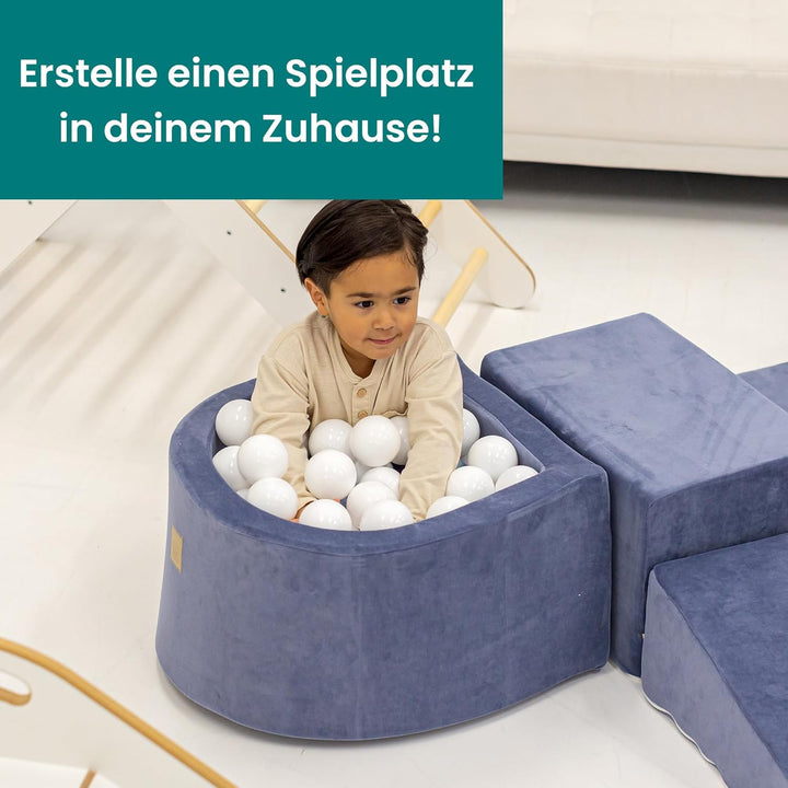 MEOWBABY Spielplatz aus Schaumstoff mit Bällebad 240x45cm - Schaumspielset mit 200 Bälle für Kinder,