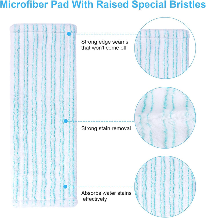 4 Stück Wischbezug für Leifheit Clean Twist M Ergo 2.0 Bodenwischer, 2 Arten Mikrofaser System Ersat
