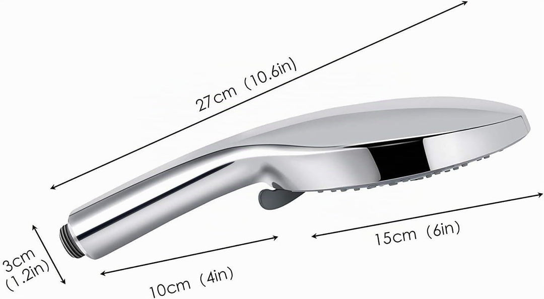 Duschkopf Handbrause, LEEFE 152mm Grosses Regenbrause - 7 Strahlarten, Chrom Grau, Grau