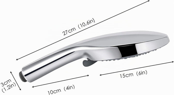 Duschkopf Handbrause, LEEFE 152mm Grosses Regenbrause - 7 Strahlarten, Chrom Grau, Grau