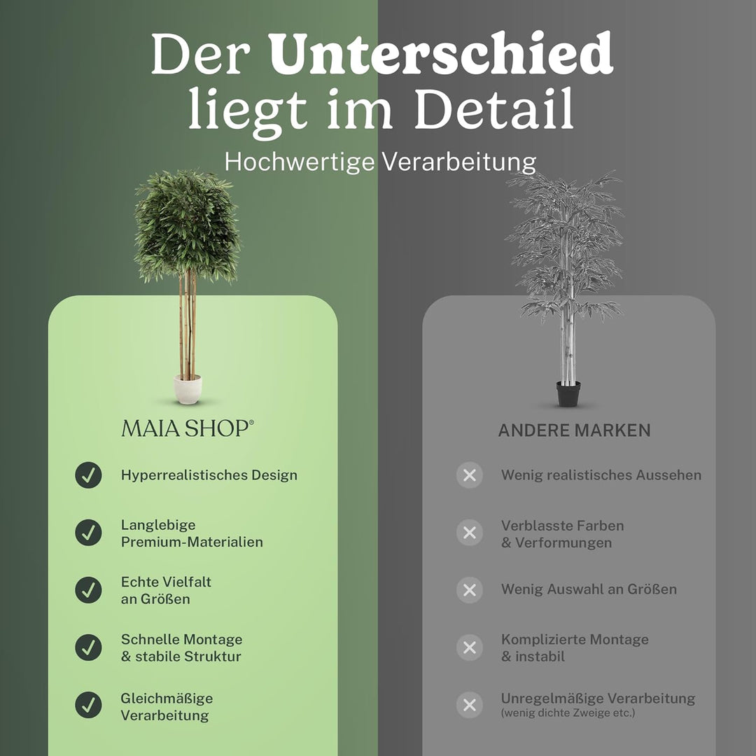 Künstlicher Bambus mit natürlichen Holzstämmen, hergestellt aus den besten Materialien, ideal für He