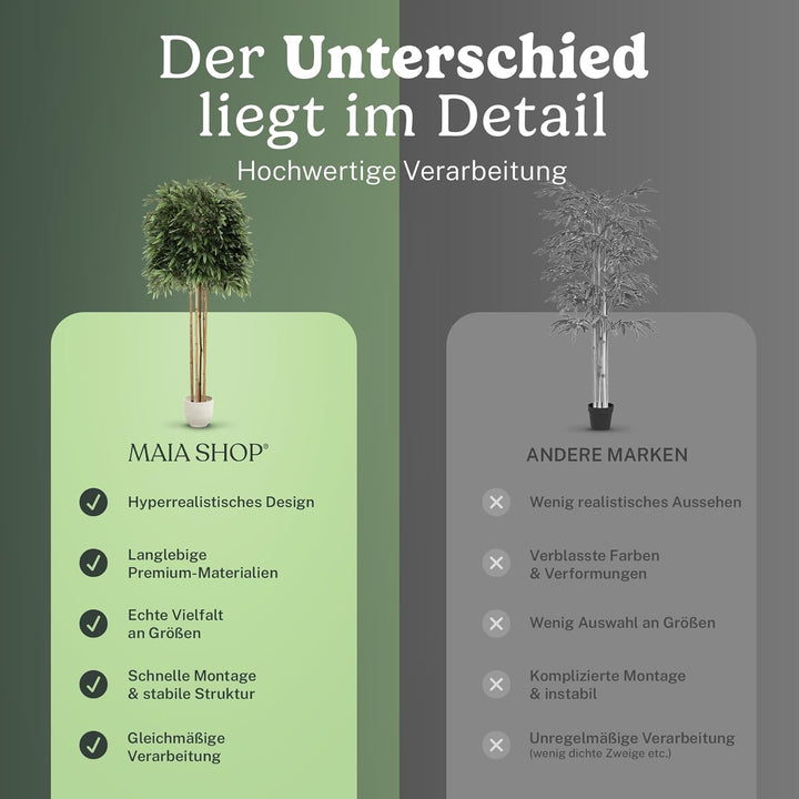 Künstlicher Bambus mit natürlichen Holzstämmen, hergestellt aus den besten Materialien, ideal für He